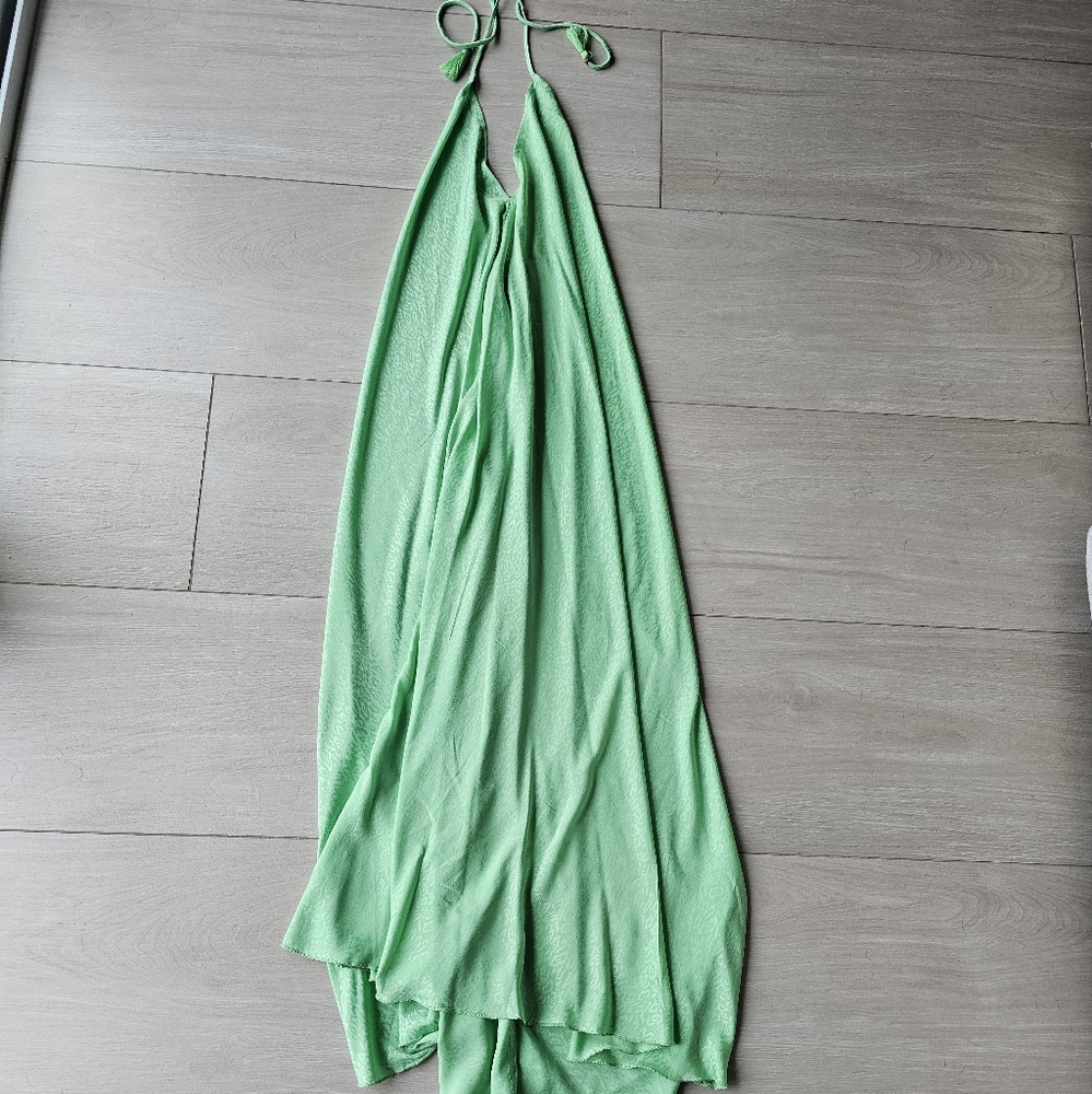Gold & Silver Paris Green Print Multi Way Dress
